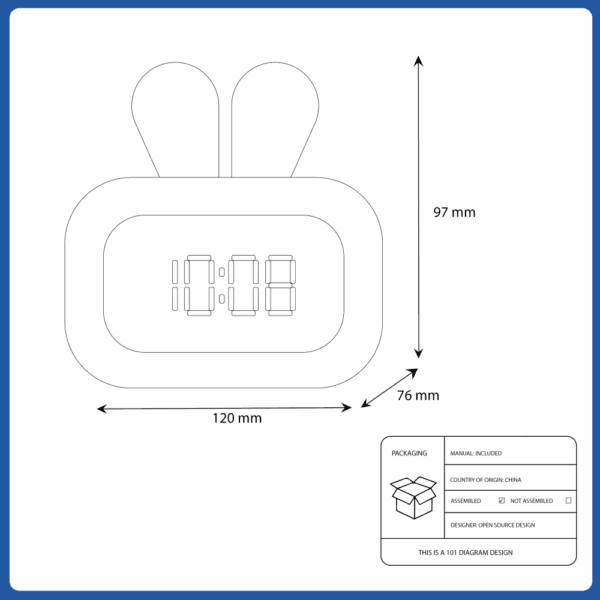 digital bunny desk clock