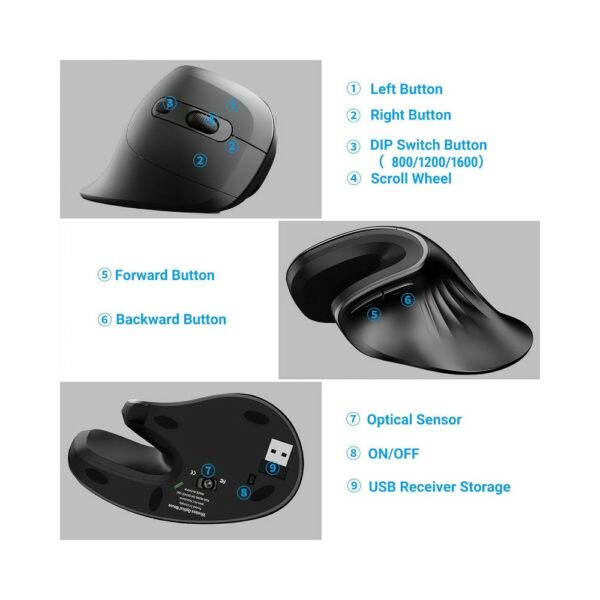 ergonomic wireless vertical mouse