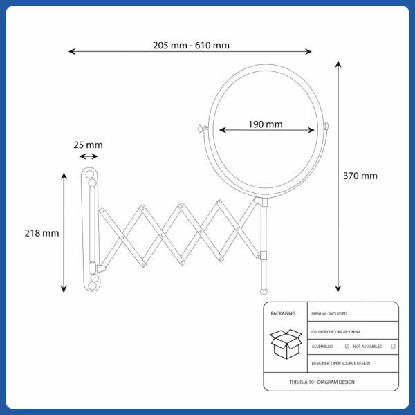 expandable chrome mirror (20490501126)