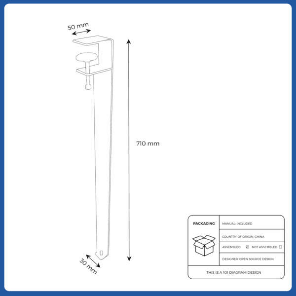 f shape adjustable table clamp legs (per pc)