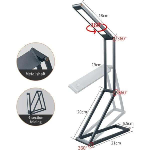 folding black table lamp