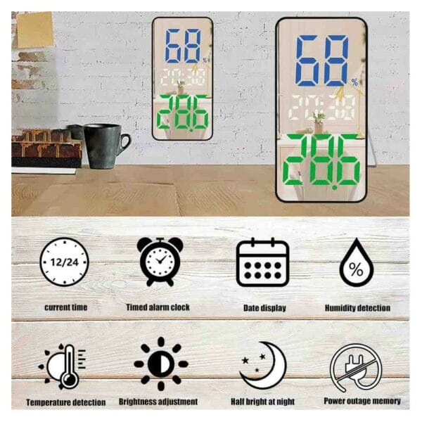 gaosiio led mirror clock ds 3825l