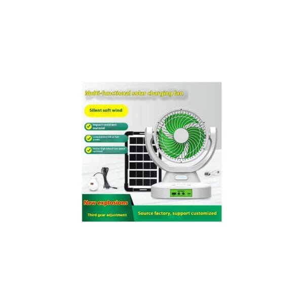gdtimes rechargeable box fan solar lamp with built in solar (gd 8021)