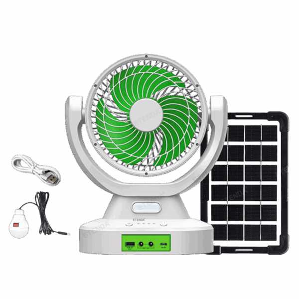 gdtimes rechargeable box fan solar lamp with built in solar (gd 8021)