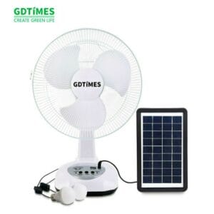 gdtimes rechargeable box fan solar lamp with built in solar (gd 8021)