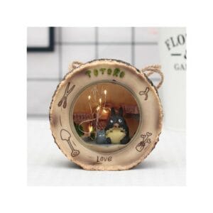 ghibli totoro wood log house night lamp (1)