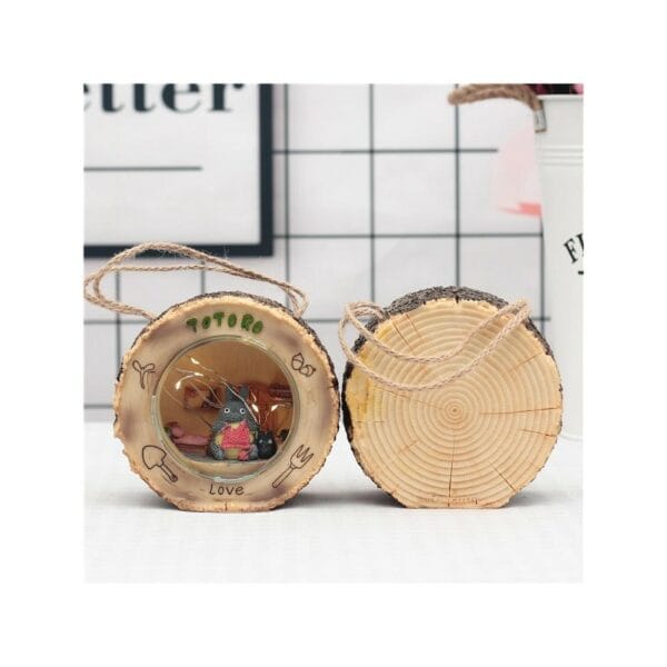 ghibli totoro wood log house night lamp