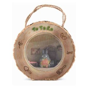 ghibli totoro wood log house night lamp