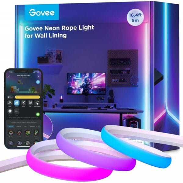 govee 5m neon rope light for wall lining (h6641)