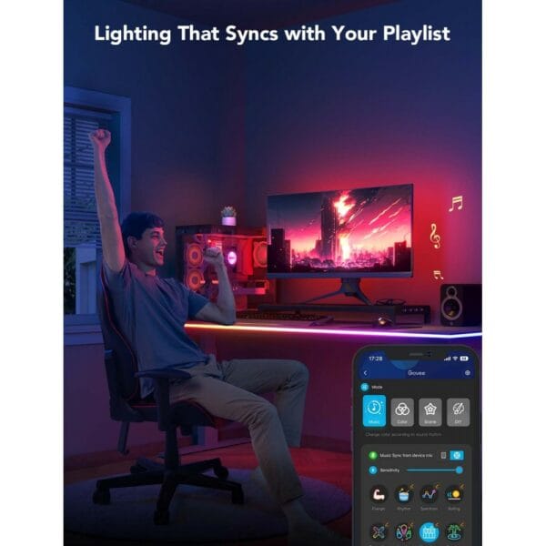 govee rgbic led neon rope lights for desks h61c3 (3m/9.8ft)