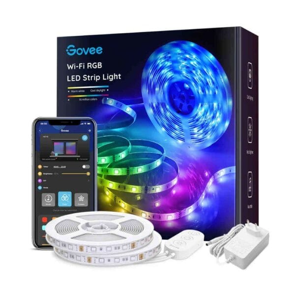 govee wi fi rgb led strip lights 16.4ft× 2 rolls (h6110)
