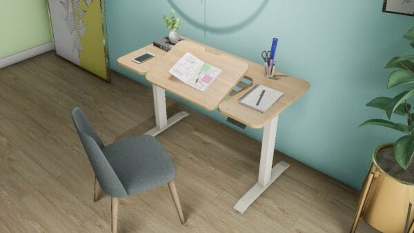 sit to stand electronic desk with flip panel (ukplug) ctt 02 c2 fb