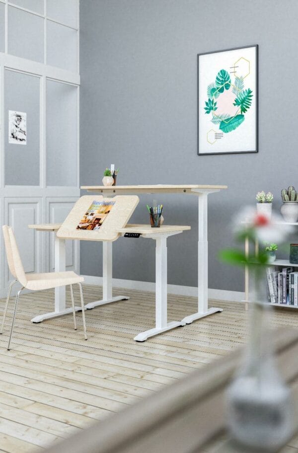 sit to stand electronic desk with flip panel (ukplug) ctt 02 c2 fb