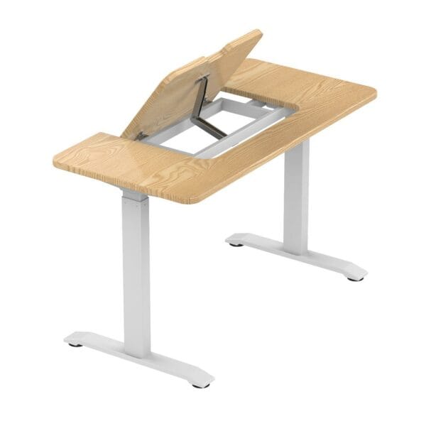 sit to stand electronic desk with flip panel (ukplug) ctt 02 c2 fb