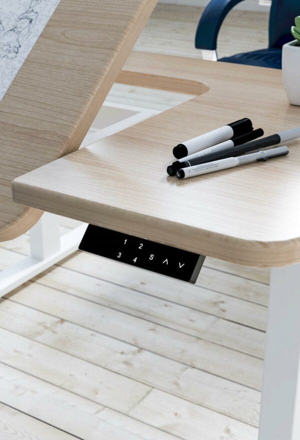 sit to stand electronic desk with flip panel (ukplug) ctt 02 c2 fb