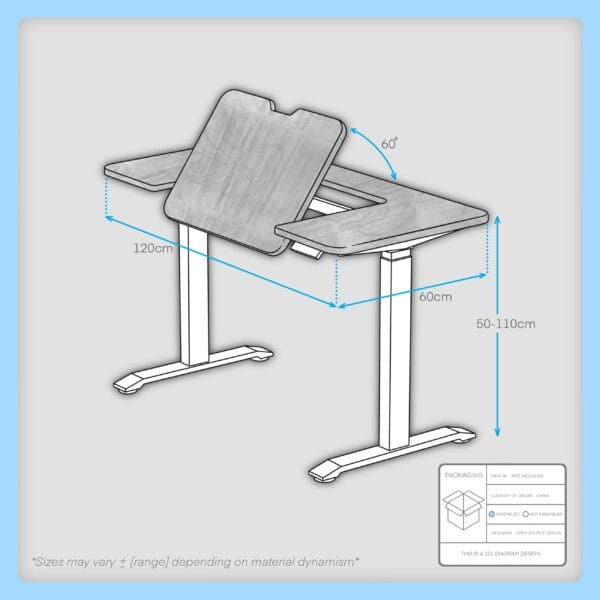 sit to stand electronic desk with flip panel (ukplug) ctt 02 c2 fb