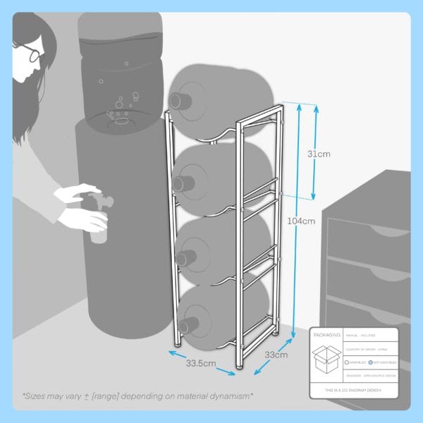 4 tier water bottle holder cooler jug rack organizer (20490500284)