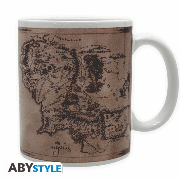 lord of the rings mug 320ml map subli with box (abymug098)