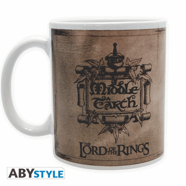 lord of the rings mug 320ml map subli with box (abymug098)
