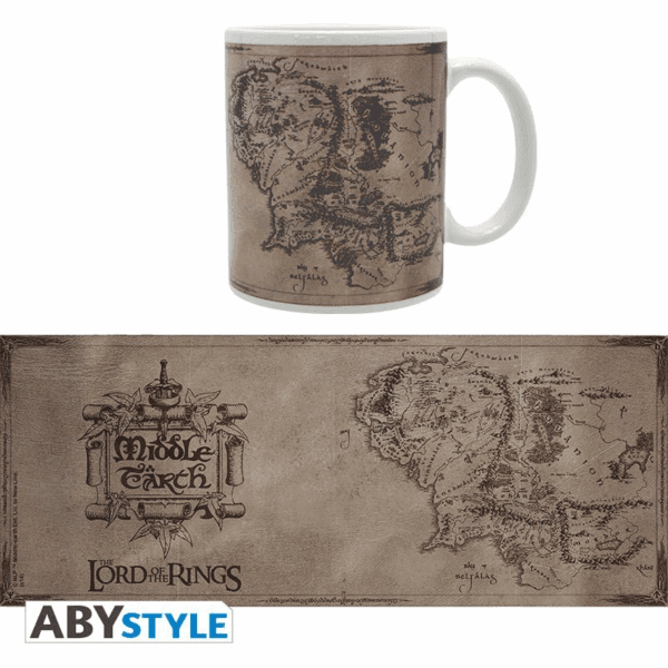 lord of the rings mug 320ml map subli with box (abymug098)