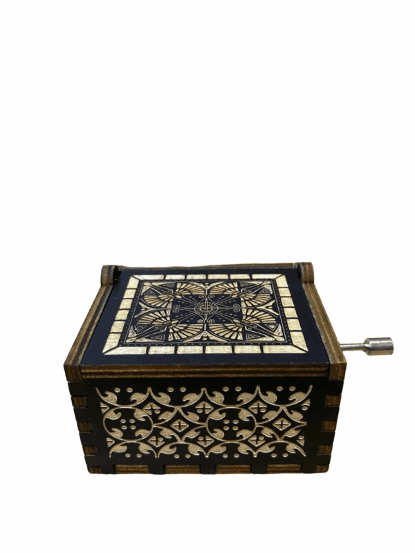 engraved wooden music box harry potter style 7