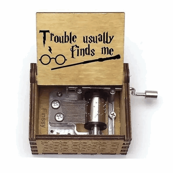 engraved wooden music box harry potter style 10