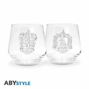 harry potter gryffindor & slytherin 2 glass set (abyver290)