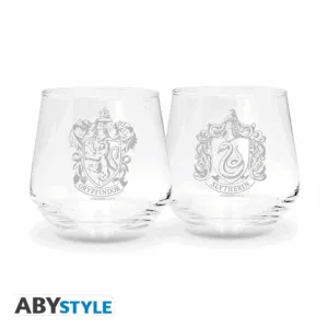 harry potter gryffindor & slytherin 2 glass set (abyver290)