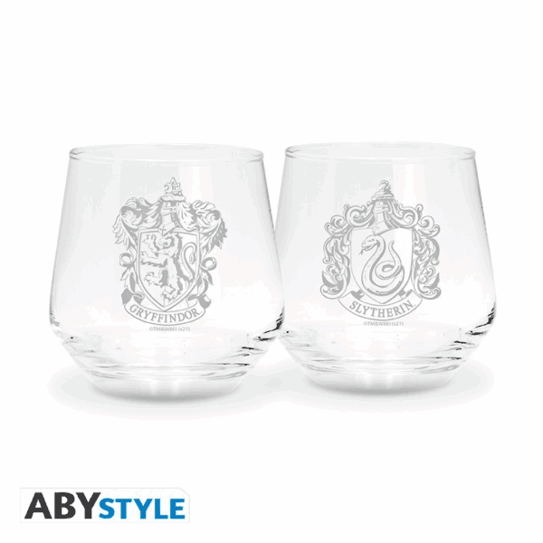 harry potter gryffindor & slytherin 2 glass set (abyver290)