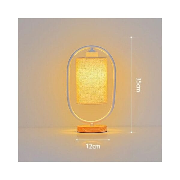 lamp with beige linen lampshade