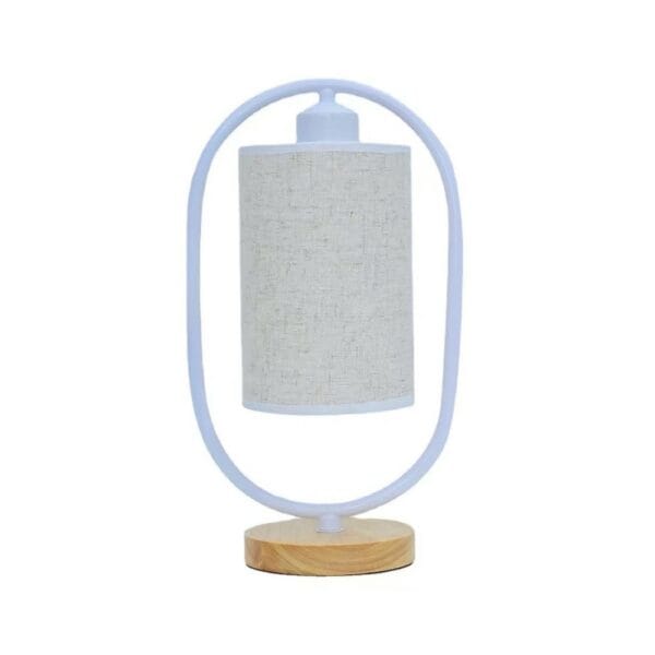 lamp with beige linen lampshade