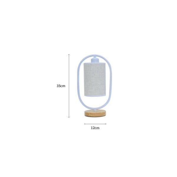 lamp with beige linen lampshade