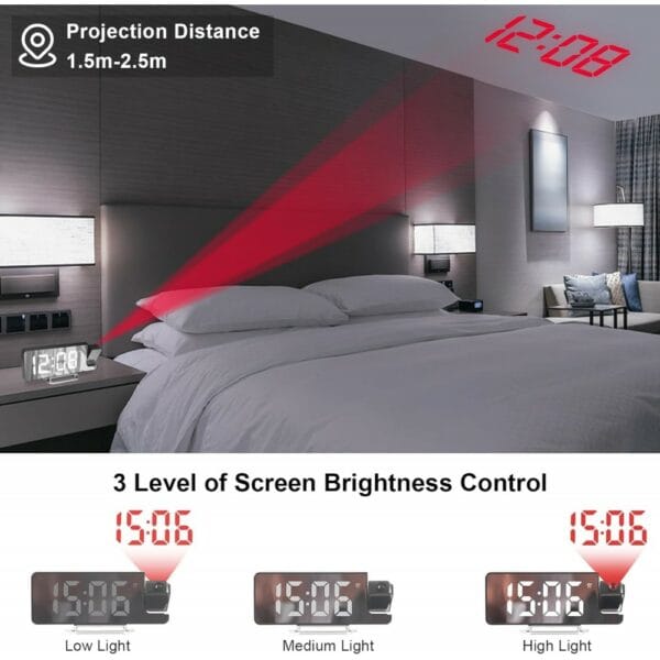 led projection clock with stand