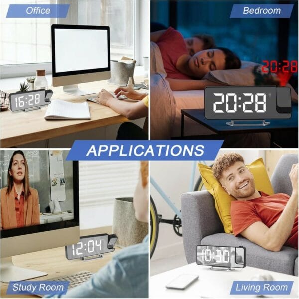 led projection clock with stand