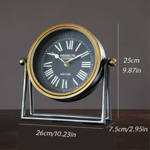 matelpiece retro european metal clock
