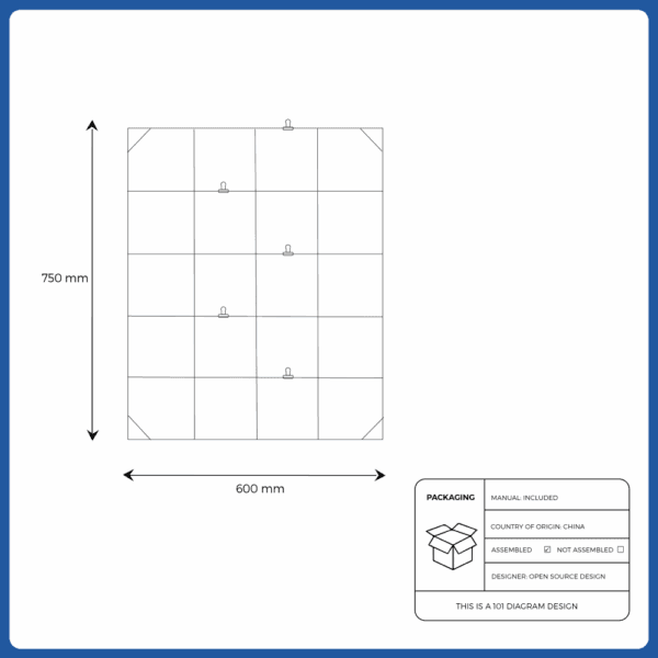 memo board with clips black 60x75 cm (304.373.78)