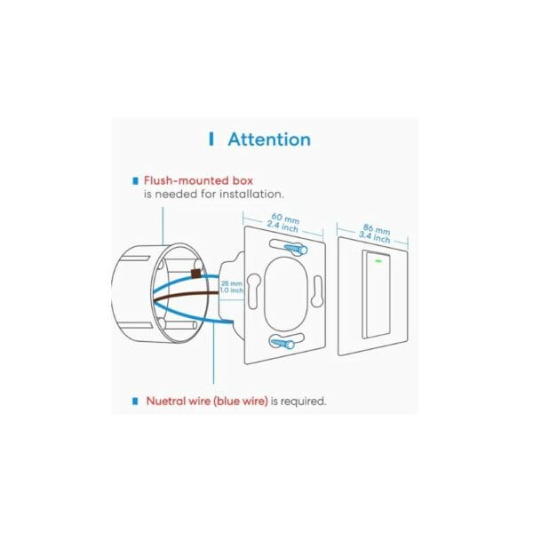 meross smart one way light switch mss510xhk(eu)