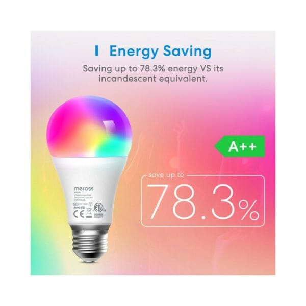 meross smart wifi led 9w bulb e27 (screw in) alexa/google/homekit compatible msl120hk(eu) (680306683277)