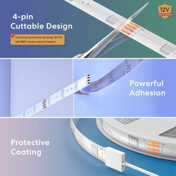 meross smart wifi led strip with rgb 10m msl320chk(uk)