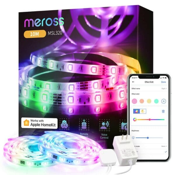meross smart wifi led strip with rgb 10m msl320chk(uk)