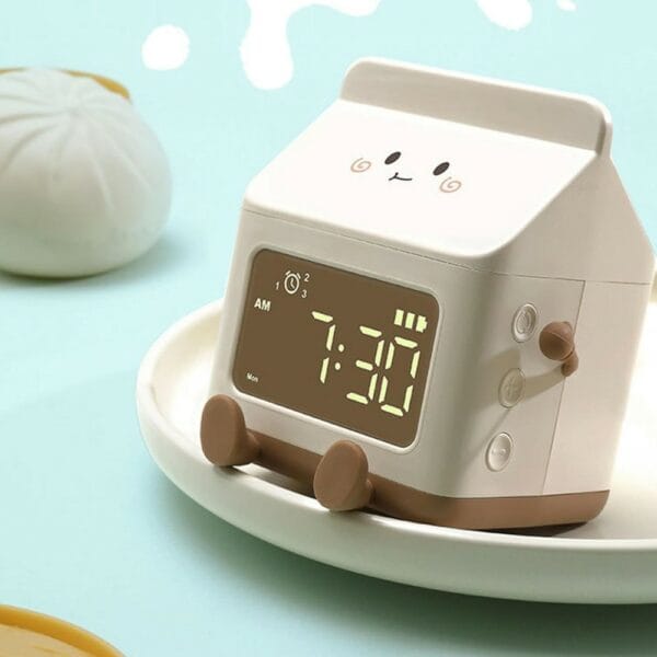 milk carton alarm clock (random colours)