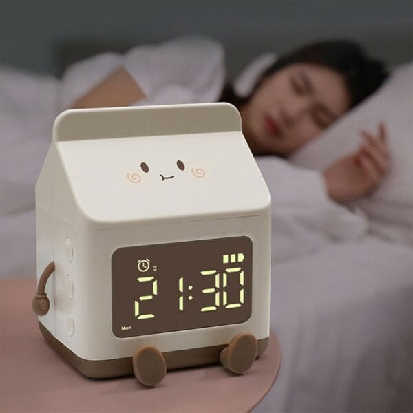 milk carton alarm clock (random colours)