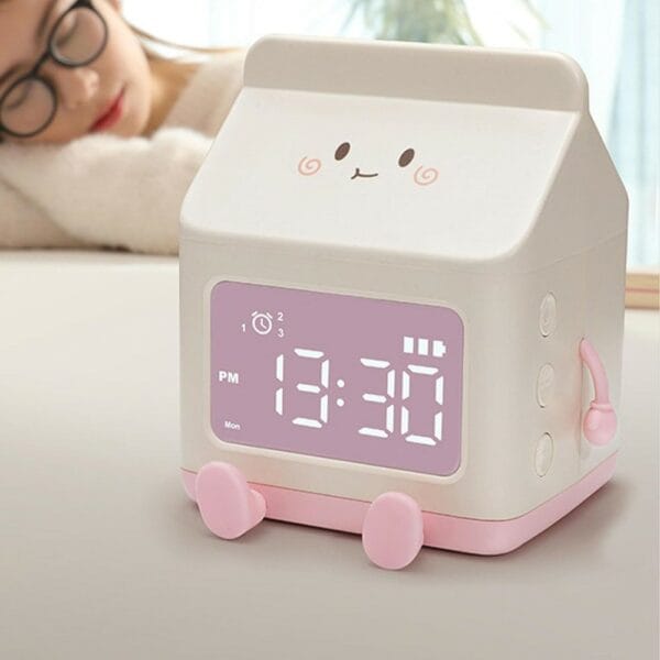 milk carton alarm clock (random colours)