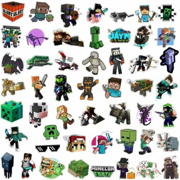minecraft stickers (52pcs) random models