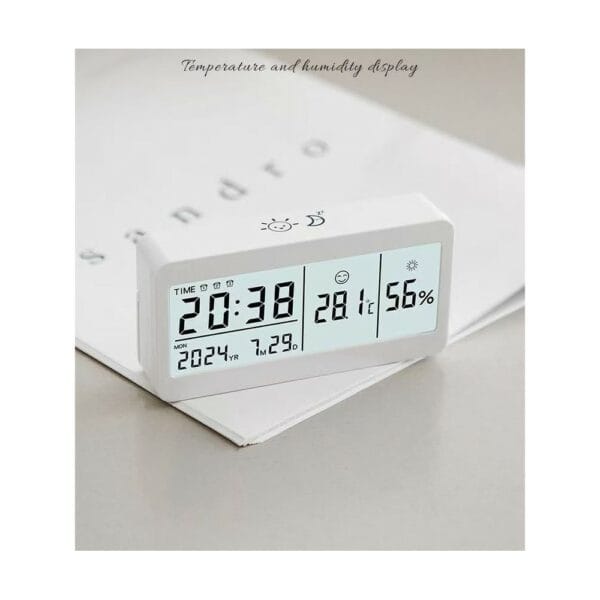 modern temperature and humidity alarm digital clock
