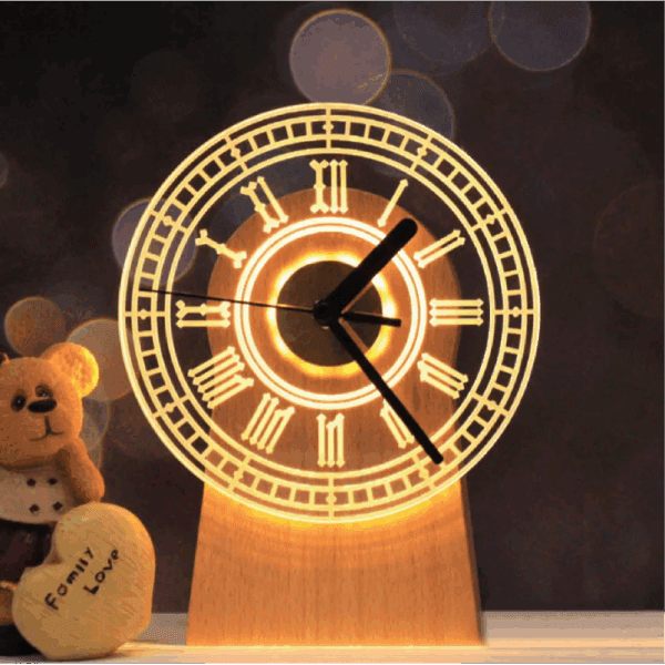 new exotic clock with charging small table lamp (20490500875)