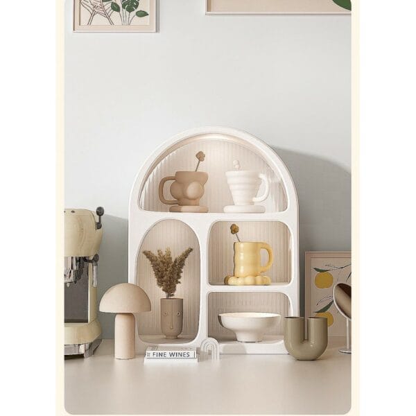 nordic wall mounted geometric arched shelf