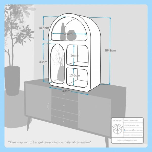 nordic wall mounted geometric arched shelf