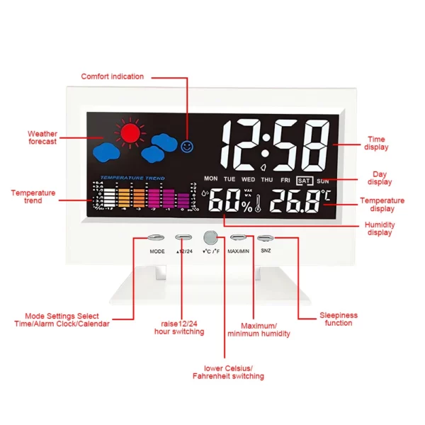 digital clock weather forecast perpetual calendar model:8082t