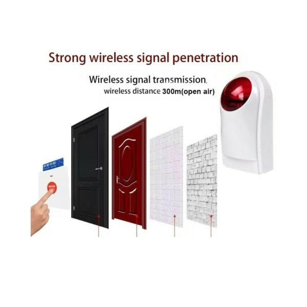 wireless strobe siren with emergency button